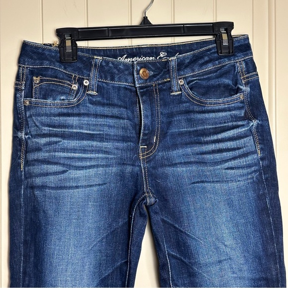 American Eagle Jeans Women's Sz. 2R Slouchy Stretch Cotton Blend 9" Rise - Picture 2 of 11